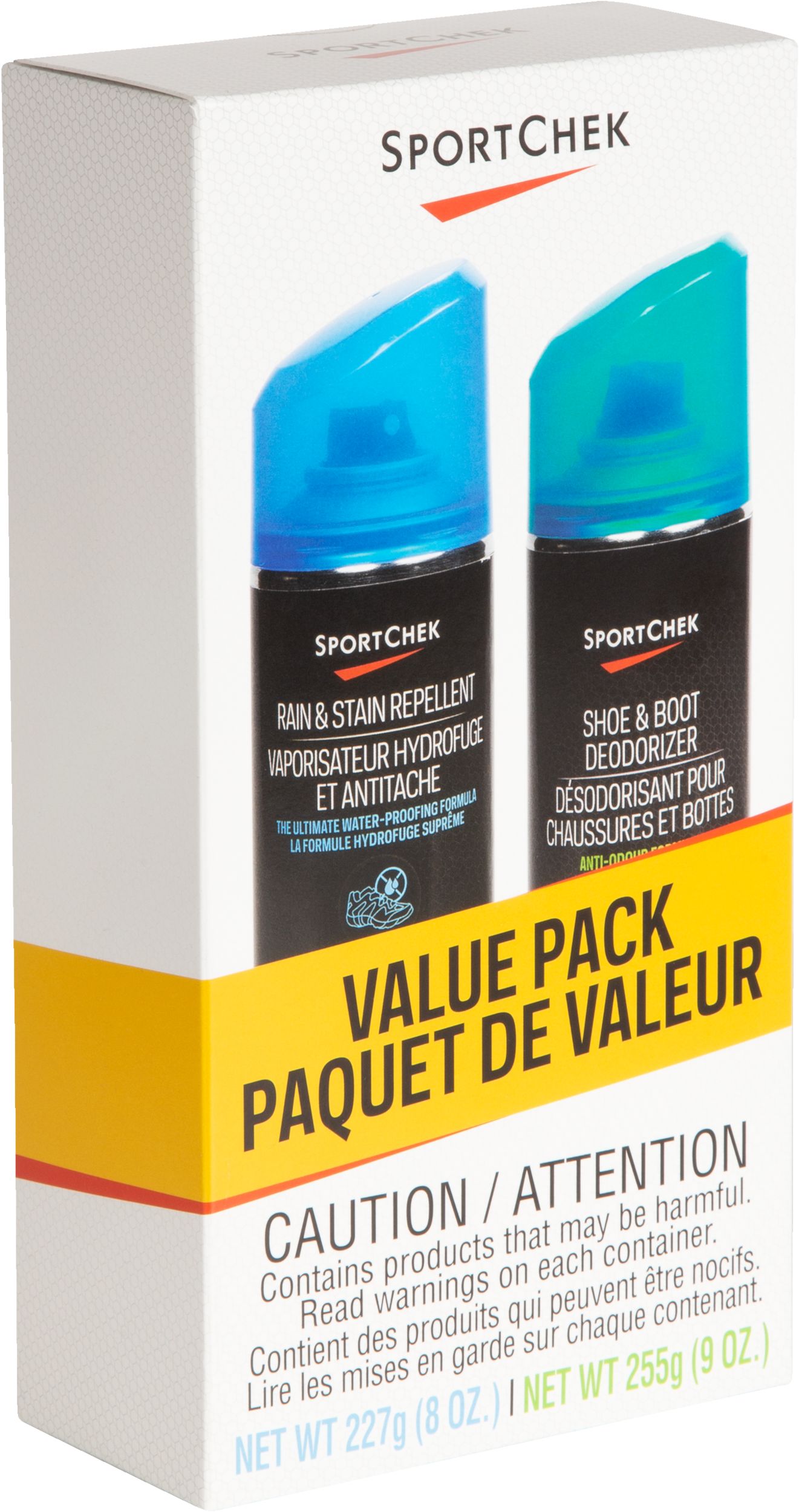 Sport Chek Rain and Stain Protector + Shoe & Boot Deodorizer Shoe Spray, Odour Eliminator Front_Angled_Right